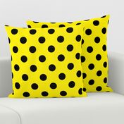 Canary Yellow  + Polka Black (1 and a half inch) Dots