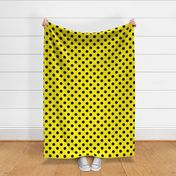 Canary Yellow  + Polka Black (1 and a half inch) Dots