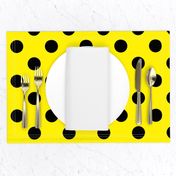 Canary Yellow  + Polka Black (1 and a half inch) Dots