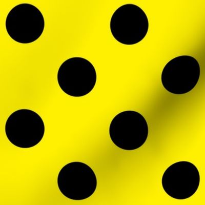 Canary Yellow  + Polka Black (1 and a half inch) Dots