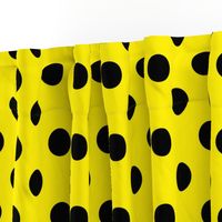 Canary Yellow  + Polka Black (1 and a half inch) Dots