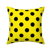 Canary Yellow  + Polka Black (1 and a half inch) Dots