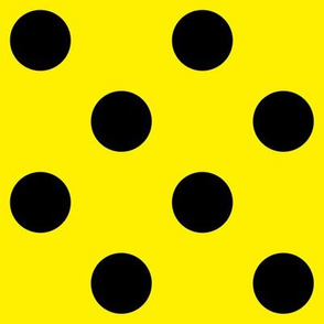 Canary Yellow  + Polka Black (1 and a half inch) Dots