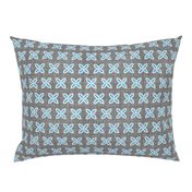 Faux linen cuatro floral blue and gray 