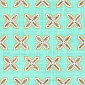 Faux Linen aqua Cuatro