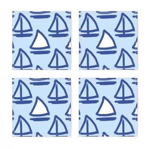 Blue Sailboats