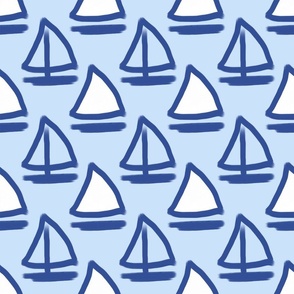 Blue Sailboats