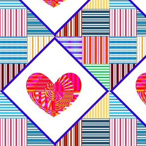 Psycho Delicious Hearts - Wholecloth Quilt