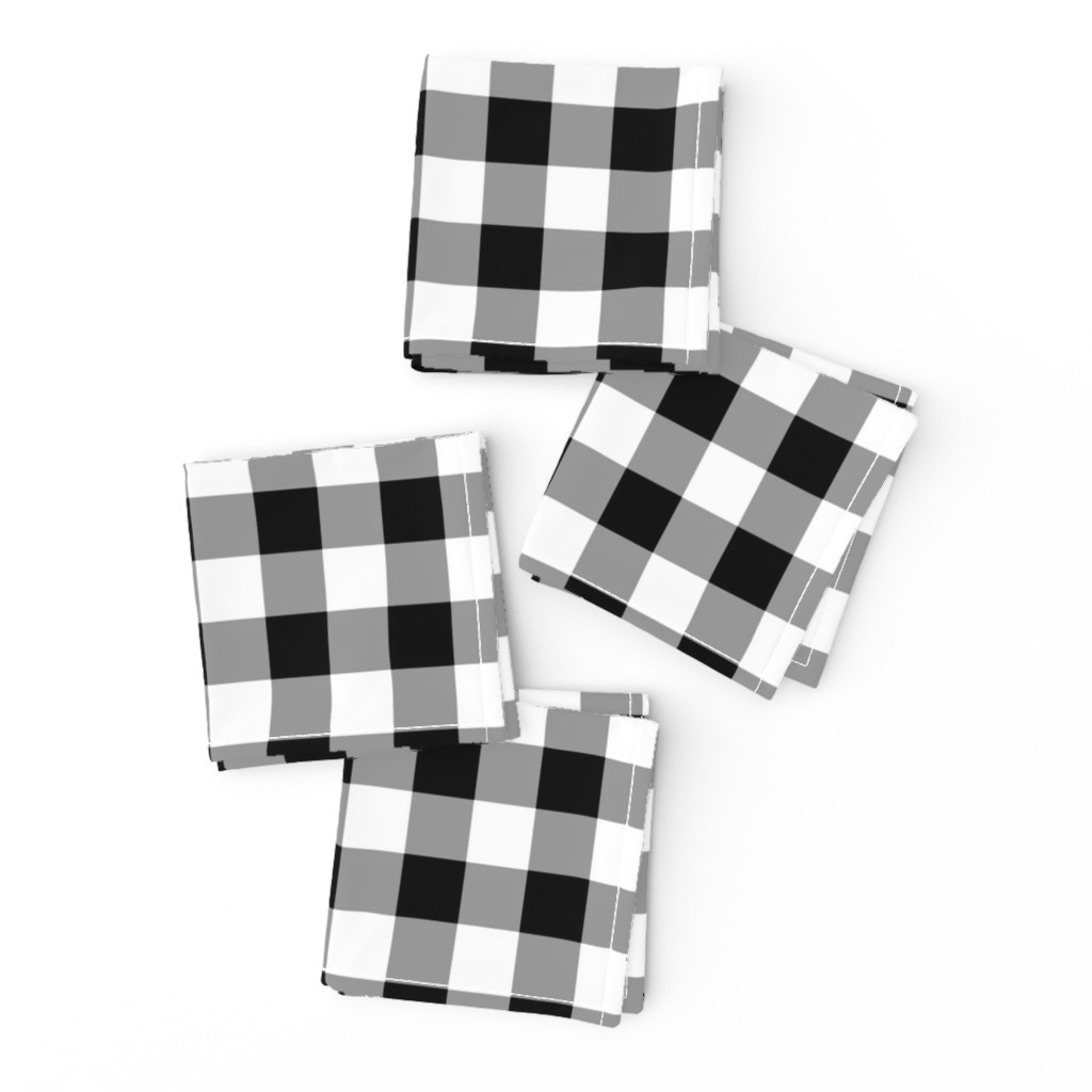 Gingham ~ Black and White and Grey All Over ~ One Inch