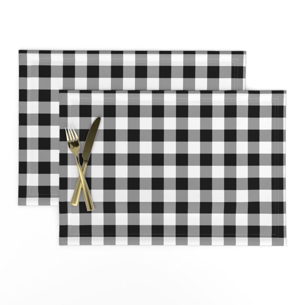 Gingham ~ Black and White and Grey All Over ~ One Inch