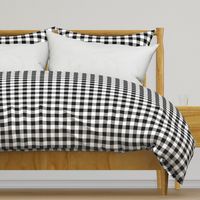 Gingham ~ Black and White and Grey All Over ~ One Inch