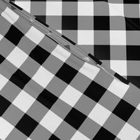 Gingham ~ Black and White and Grey All Over ~ One Inch