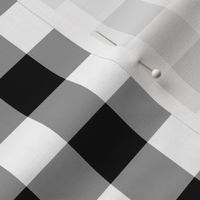 Gingham ~ Black and White and Grey All Over ~ One Inch