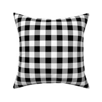 Gingham ~ Black and White and Grey All Over ~ One Inch