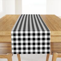 Gingham ~ Black and White and Grey All Over ~ One Inch