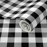 Gingham ~ Black and White and Grey All Over ~ One Inch