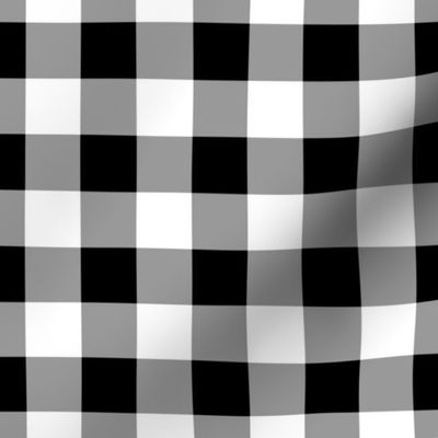 Gingham ~ Black and White and Grey All Over ~ One Inch