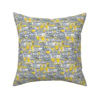 Paris toile yellow indigo teeny tiny