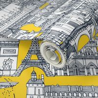 Paris toile yellow indigo teeny tiny