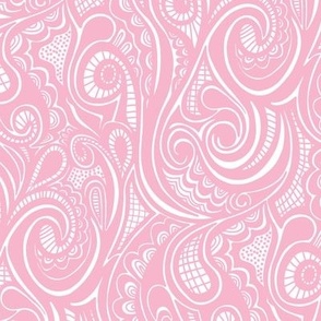 Swirl Waves Doodle Pink
