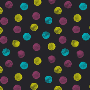 Painted Dots On Black