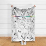 Fanciful Sketch Drawings Scarf