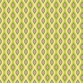 Folky Dokey-Golly Ogee in Lime-Dream colorway