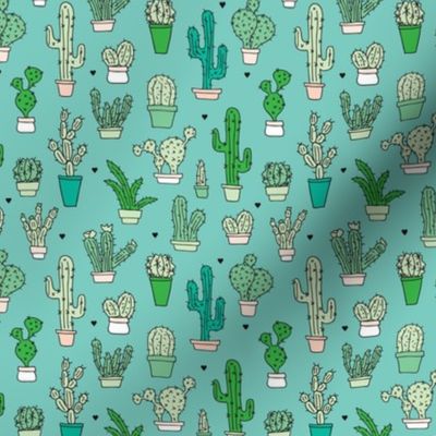 Cactus cacti garden botanical succulent green garden pattern illustration print small