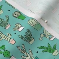 Cactus cacti garden botanical succulent green garden pattern illustration print small