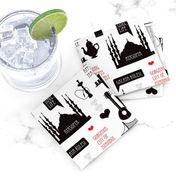 Cool turkish Istanbul urban city travel icons illustration black and white