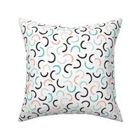 Abstract circles mint and coral geometric design scandinavian memphis style