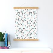 Abstract circles mint and coral geometric design scandinavian memphis style