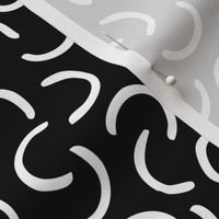 Abstract 90's retro circles black and white geometric design scandinavian memphis style