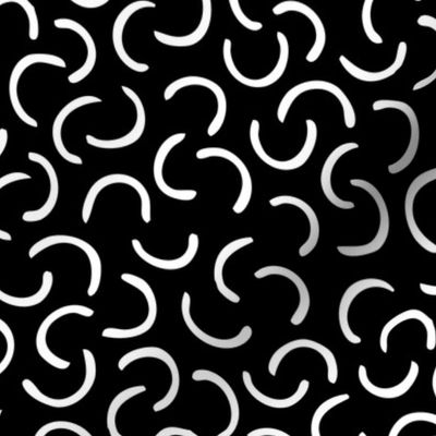Abstract 90's retro circles black and white geometric design scandinavian memphis style
