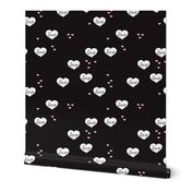 Sweet love scandinavian hearts cool black and white valentine and wedding theme