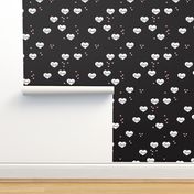 Sweet love scandinavian hearts cool black and white valentine and wedding theme