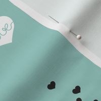 Sweet love scandinavian hearts cool pastel blue valentine and wedding theme mint