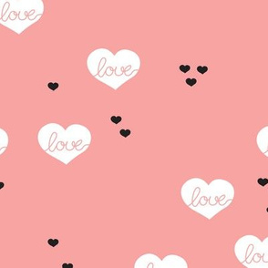 Sweet love scandinavian hearts cool pastel blue valentine and wedding theme pink