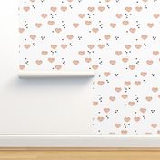 Sweet love scandinavian hearts cool pastel blue valentine and wedding theme beige