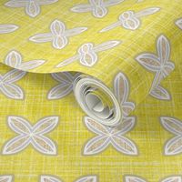 Faux Linen Citron Lemon motif