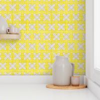 Faux Linen Citron Lemon motif