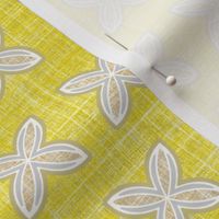 Faux Linen Citron Lemon motif