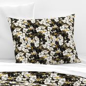 Watercolor Roses Floral in gold and black