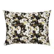 Watercolor Roses Floral in gold and black