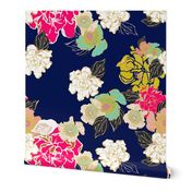 Jungle Passion navy extra large wallpaper for Jame