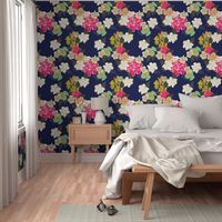 Jungle Passion navy extra large wallpaper for Jame