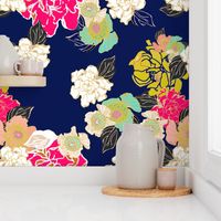 Jungle Passion navy extra large wallpaper for Jame