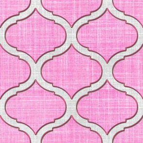 Faux Linen Medallion Motif in pink