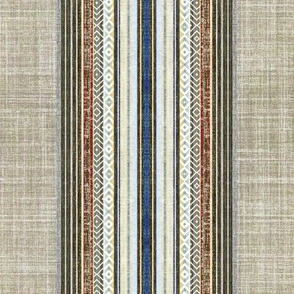 Faux linen Decor ticking stripe in taupe and neutrals