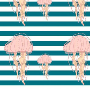 Blue Bold Stripes Jellyfish